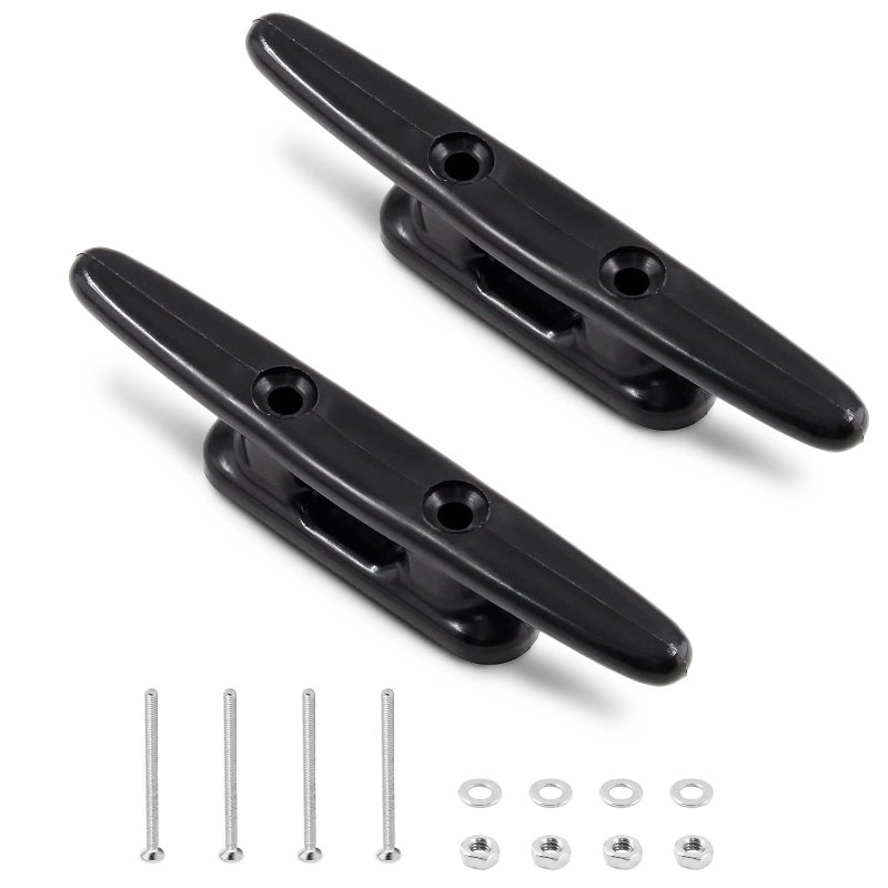 PHITUODA 3 Inch Nylon Boat Cleats Black Dock Cleats Boat Rope Tie Cleats for Kayak  Marine  Nautical Decor  Pack of 2 - Image 1